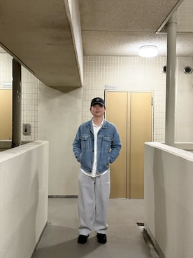 「JJJJound（ジョウンド）のアイテム」を使った、おのさん（メンズ・165cm）の春コーディネート