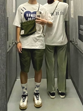「HELLO CALIF（ハローカリフ）のアイテム」を使った、あさひさん（メンズ・168cm）の夏コーディネート