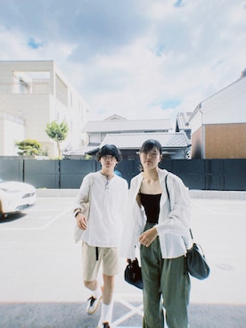 「Onitsuka Tiger（オニツカタイガー）のDELECITY / デレシティ（スニーカー、ホワイト系）」を使った、あさひさん（メンズ・168cm）の夏コーディネート