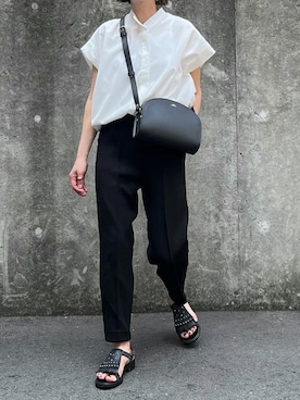 「UR'S（ユアーズ）のﾀﾞﾝﾎﾞｰﾙｺｸｰﾝﾊﾟﾝﾂ（その他パンツ）」を使った、あさひさん（レディース・161cm）の夏コーディネート