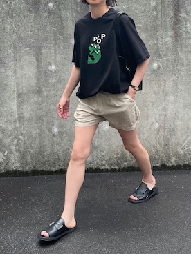 「Steven Alan（スティーブンアラン）のアイテム（サンダル）」を使った、あさひさん（レディース・161cm）の夏コーディネート