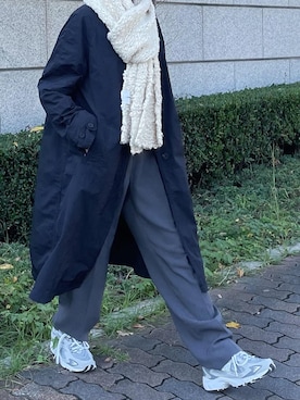 「#秋コーデ」｜「アイテム（スラックス）」を使った、あさひさん（レディース・161cm）の秋コーディネート