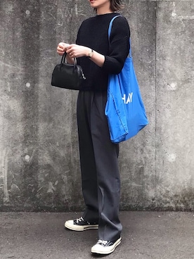 「Aeta（アエタ）の【Aeta】ボストンバッグ MINI WOMEN（ボストンバッグ）」を使った、あさひさん（レディース・161cm）の春コーディネート
