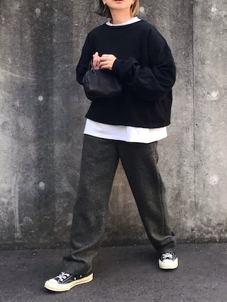 BACCA（バッカ）の「ネップツイード ハイウエストストレートパンツ