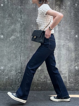 「フレアデニム」｜あさひさん（レディース・161cm）の夏コーディネート