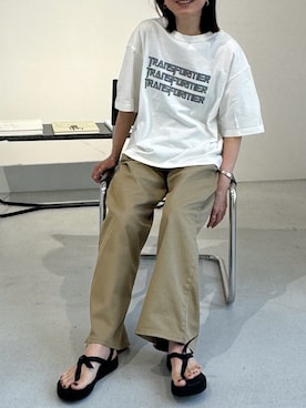 「soyy.のアイテム（Tシャツ/カットソー）」を使った、あさひさん（レディース・161cm）の夏コーディネート