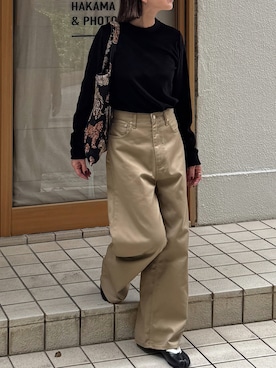 「アイテム（バレエシューズ）」を使った、あさひさん（レディース・161cm）の秋コーディネート