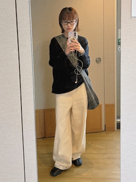 「NIKE（ナイキ）のナイキ エア リフト ブリーズ ウィメンズシューズ / Nike Air Rift Breathe Women's Shoes IB8881-001 Black（スニーカー）」を使った、マルさん（レディース・161cm）の冬コーディネート