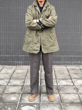 「Engineered Garments（エンジニアードガーメンツ）のアイテム（ジャケット/アウター）」を使った、Gigiさん（メンズ・174cm）の春コーディネート