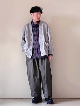 「アイテム（チノパンツ）」を使った、Mingさん（メンズ・174cm）の冬コーディネート