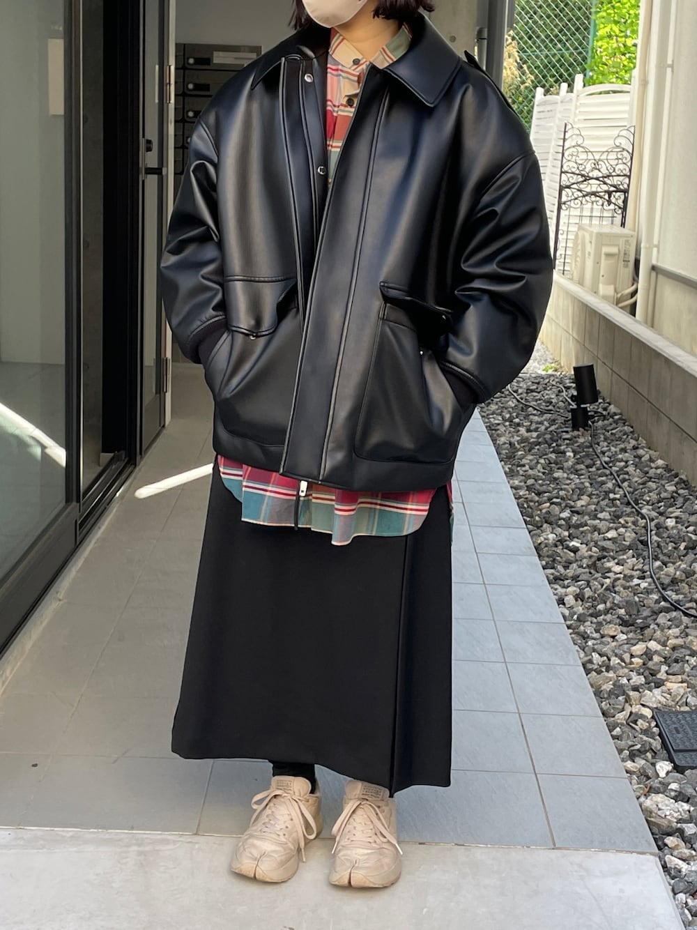 ザリラクス ロング ブルゾン スタジャン ウール レザー 切替 アウター 羽織り 1668657475.jpg