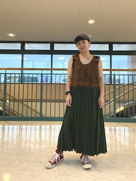 「Green　Parks（グリーンパークス）のアイテム」を使った、meguさん（レディース・153cm）の夏コーディネート