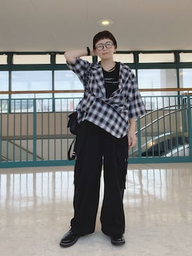 「アイテム（テーラードジャケット）」を使った、meguさん（レディース・153cm）の夏コーディネート