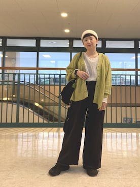 「GU（ジーユー）のアイテム（ネックレス）」を使った、meguさん（レディース・153cm）の秋コーディネート