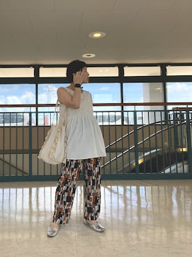 「Green　Parks（グリーンパークス）のアイテム」を使った、meguさん（レディース・153cm）の夏コーディネート