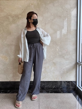 「JOURNAL STANDARD（ジャーナルスタンダード）のアイテム（タンクトップ）」を使った、リーさん（レディース・161cm）の夏コーディネート