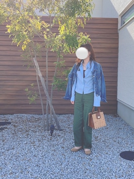 「Le temps riche（ルタンリッシュ）のアイテム（パンツ）」を使った、mofuさん（レディース・152cm）の春コーディネート