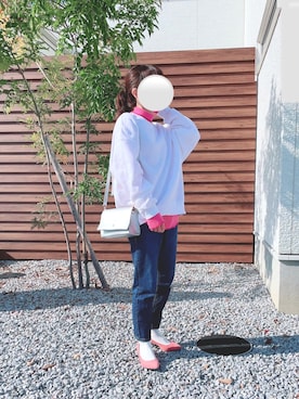「アイテム（パンプス、ピンク系）」を使った、mofuさん（レディース・152cm）の冬コーディネート