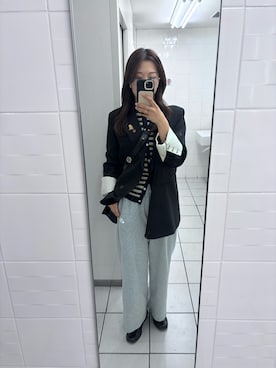 「アイテム（ローファー）」を使った、ansaさん（レディース・162cm）の春コーディネート