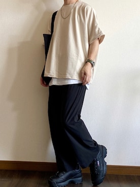 「JUNRED（ジュンレッド）のアイテム（トートバッグ）」を使った、O$A158 相互フさん（メンズ・159cm）の夏コーディネート