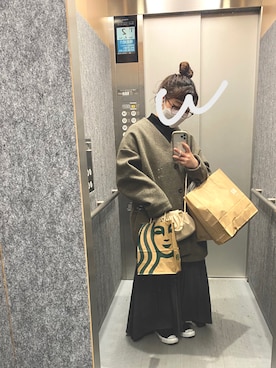 「select MOCA（セレクトモカ）のアイテム（ノーカラーコート）」を使った、nanu_qopさん（レディース・150cm）の冬コーディネート