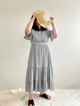 「COLONY 2139（コロニートゥーワンスリーナイン）のアイテム（ハット）」を使った、nimukoさん（レディース・150cm）の夏コーディネート