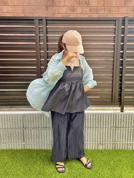 「GLOBAL WORK（グローバルワーク）のアイテム」を使った、nimukoさん（レディース・150cm）の夏コーディネート