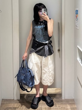 「アイテム（財布/小物、グリーン系）」を使った、JEANASIS  STAFFさん（レディース・157cm）の夏コーディネート