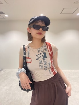 「JEANASIS（ジーナシス）のアイテム（スウェットパンツ）」を使った、JEANASIS  STAFFさん（レディース・169cm）の夏コーディネート