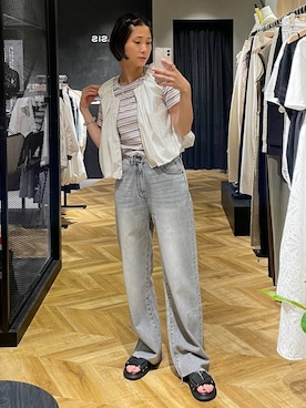 「JEANASIS（ジーナシス）のアイテム（パンツ）」を使った、JEANASIS  STAFFさん（レディース・164cm）の夏コーディネート