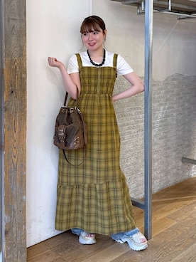 「JEANASIS（ジーナシス）のアイテム（ワンピース/ドレス）」を使った、JEANASIS  STAFFさん（レディース・153cm）の夏コーディネート