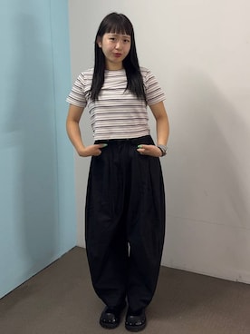 「JEANASIS（ジーナシス）のアイテム（パンツ）」を使った、JEANASIS  STAFFさん（レディース・156cm）の夏コーディネート