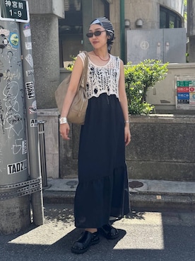 「JEANASIS（ジーナシス）のアイテム（ワンピース/ドレス）」を使った、JEANASIS  STAFFさん（レディース・167cm）の夏コーディネート