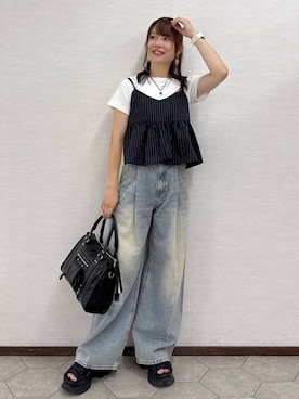 「JEANASIS（ジーナシス）のアイテム」を使った、JEANASIS  STAFFさん（レディース・155cm）の夏コーディネート