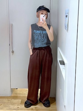 「JEANASIS（ジーナシス）のアイテム（スウェットパンツ）」を使った、JEANASIS  STAFFさん（レディース・155cm）の夏コーディネート