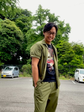 「AZUL by moussy（アズールバイマウジー）のアイテム」を使った、えぼさん（メンズ・172cm）の春コーディネート