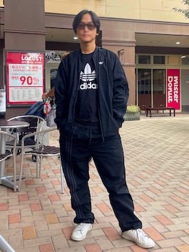 「アイテム（ジャージ）」を使った、えぼさん（メンズ・172cm）の秋コーディネート