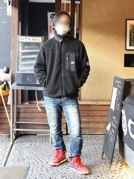 「CAMP7（キャンプセブン）のアイテム（ブルゾン）」を使った、えぼさん（メンズ・172cm）の冬コーディネート