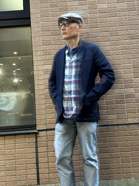 「アイテム（キャスケット）」を使った、Zatusyusha  Naniwaさん（メンズ・176cm）の春コーディネート