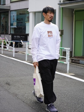 「BEN DAVIS（ベンデイビス）のアイテム（パンツ）」を使った、BENCH AT THE GREENEさん（メンズ・173cm）の秋コーディネート