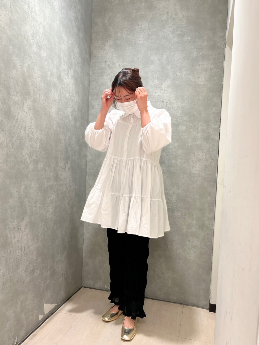 tシャツ オフショルボリュームワンピース レディース Aletta vita ワンピース シャツワンピ ロング スキッパー