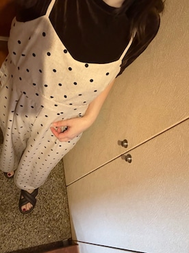 「アイテム（オールインワン・サロペット）」を使った、かなこさん（レディース・156cm）の秋コーディネート