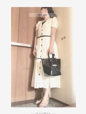 「ZARAワンピース」｜かなこさん（レディース・155cm）の夏コーディネート