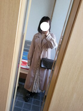 「RETRO GIRL（レトロガール）のアイテム（トレンチコート）」を使った、たまさん（レディース・155cm）の春コーディネート