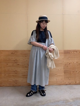 「Samansa Mos2（サマンサ モスモス）のモチーフレースワンピース（ワンピース）」を使った、Miwaさん（レディース・162cm）の春コーディネート