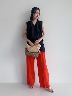 Demi-Luxe BEAMS リネン リラクシー ワイドパンツ Demi-Luxe BEAMS リネン リラクシー ワイドパンツ