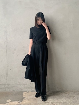 「ブラックフォーマル」｜「アイテム（ジャケット/アウター）」を使った、lippuさん（レディース・166cm）の冬コーディネート