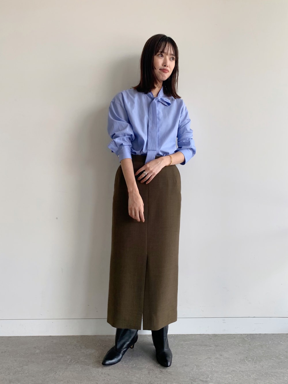 Demi-Luxe BEAMS / ダブルボイル セミタイトスカートを使った人気  