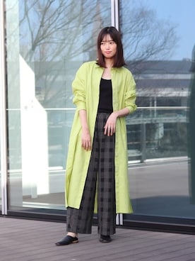 「カラー×コーデ」｜「アイテム（ワンピース）」を使った、lippuさん（レディース・166cm）の春コーディネート