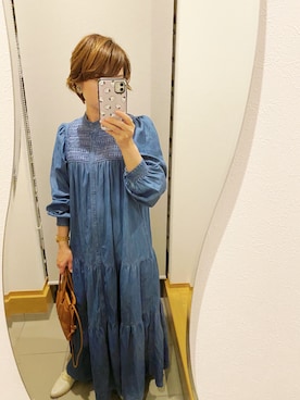 「ティアードスカート」｜「アイテム（腕時計）」を使った、ティナさん（レディース・155cm）の夏コーディネート
